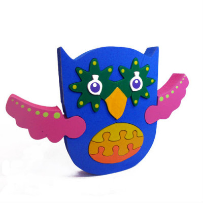Wooden Blue Pink Owl Puzzle