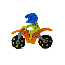 Yellow Motorcycle Magnet Puzzle