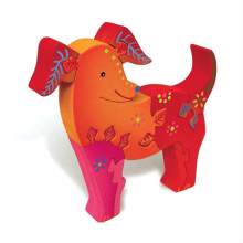 3D Wooden Colorful Dog