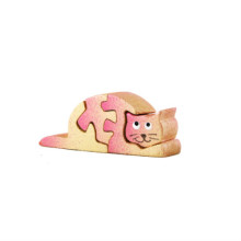 Wooden Pink Cat - Small