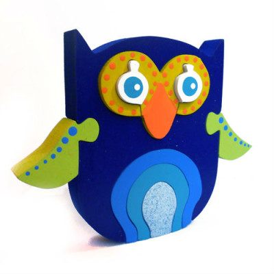 Wooden Blue Owl Puzzle