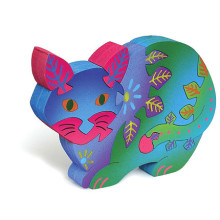 Wooden Colorful Cat Puzzle